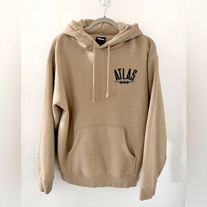 Atlas Skateboarding Plane Hooded Sweatshirt Sand/Black Size Large